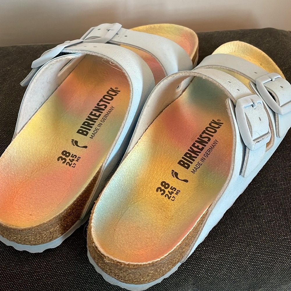 Birkenstock women’s baby blue size 38 w7m5 vegan - Picture 3 of 5